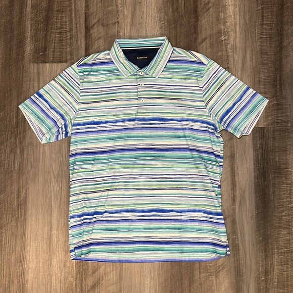 Bugatchi Soft Mercerized Cotton Striped Polo - Medium - Picture 2 of 7